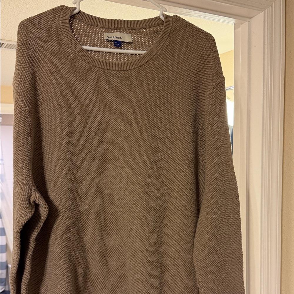 Men's Beige Cardigan Sweater